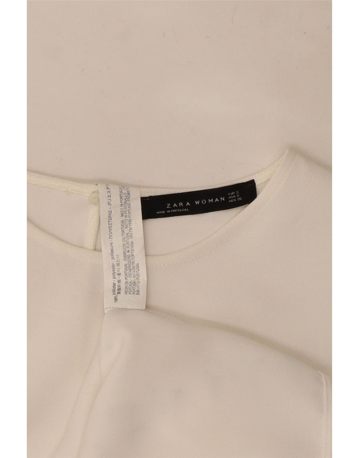 Zara Damen-Bluse mit Fledermausärmeln, übergroß, Gr. 10, Größe S, Weiß, Polyester