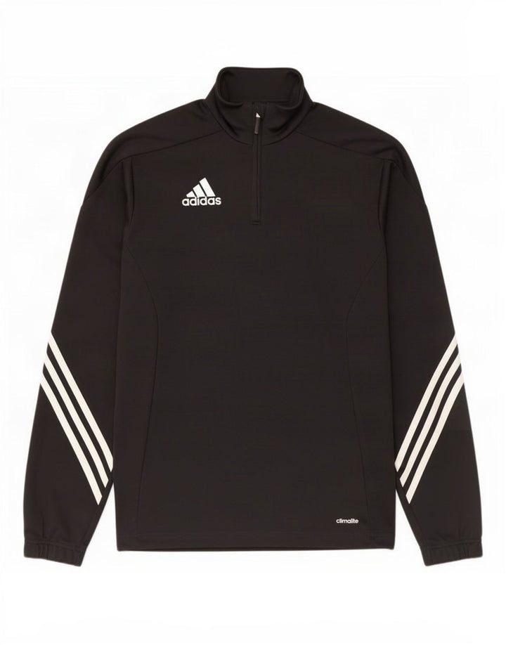 Adidas Herren Climalite Zip Neck Pullover Trainingsanzug Top Small Schwarz Polyester