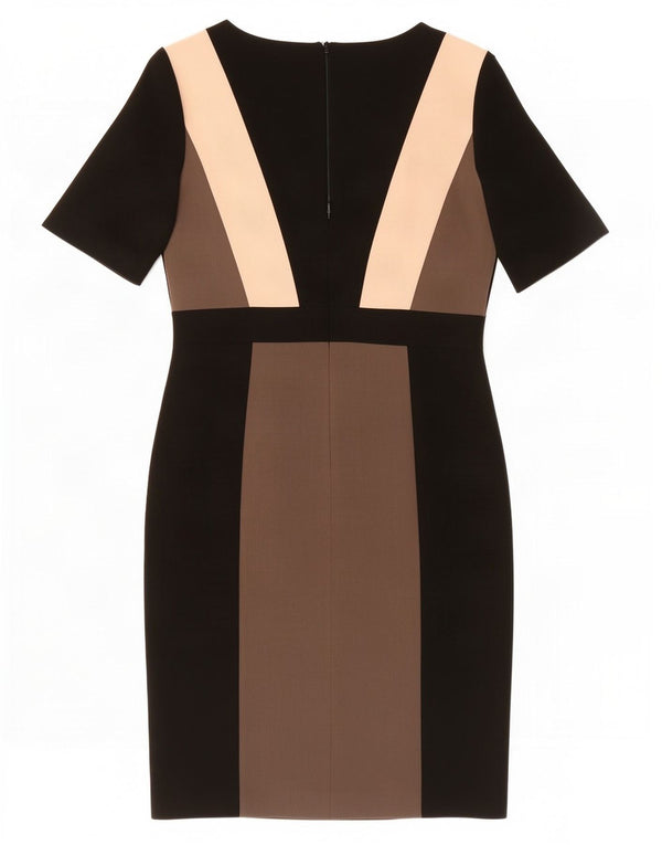 Marks & Spencer Damen Petite Etuikleid UK 12 Mittelschwarz Farbblock