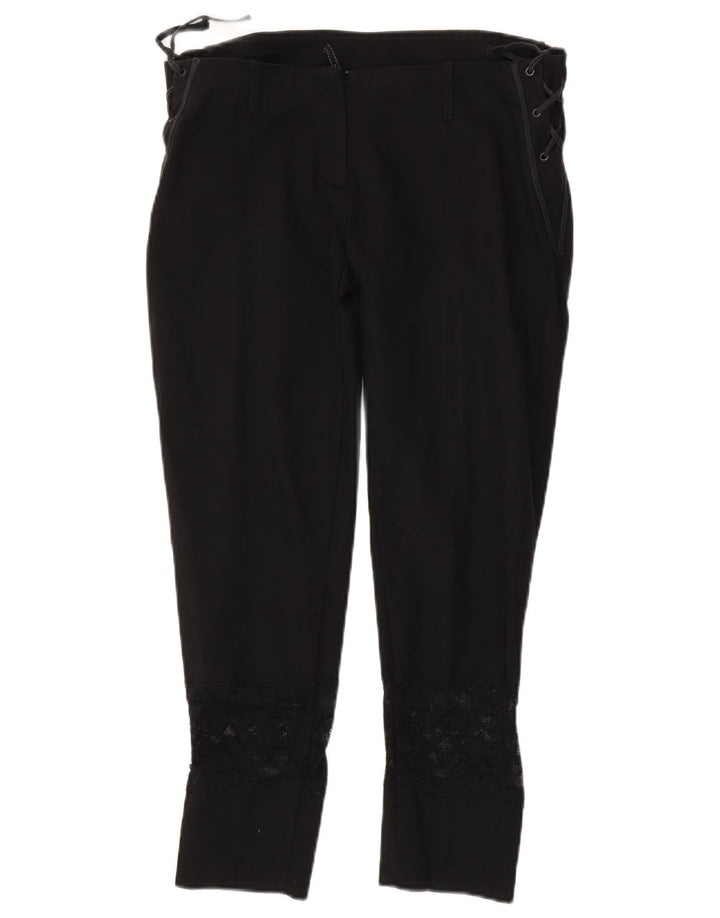 Vintage Damen Slim Cropped-Hose W34 L25 Schwarz