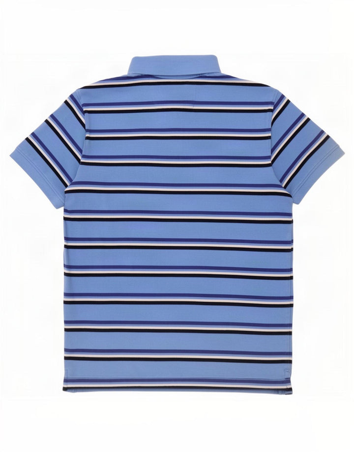 Crew Clothing Herren-Poloshirt aus mittelblauer, gestreifter Baumwolle
