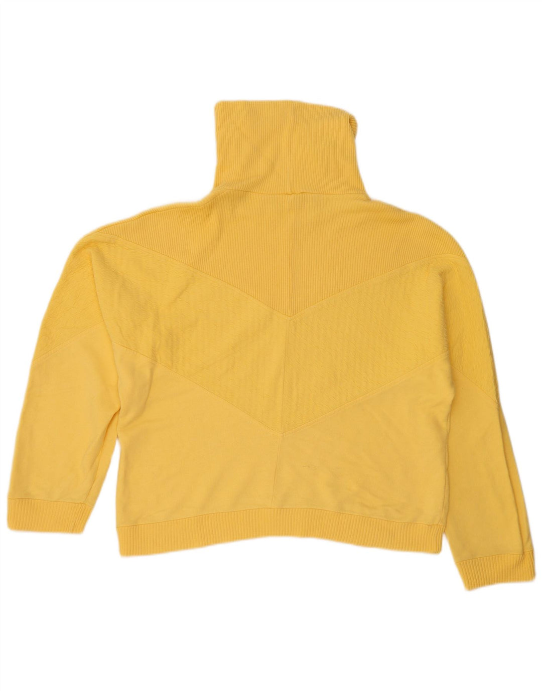 Vintage Damen Crop Oversized Rollkragenpullover Pullover EU 44 XL Gelb