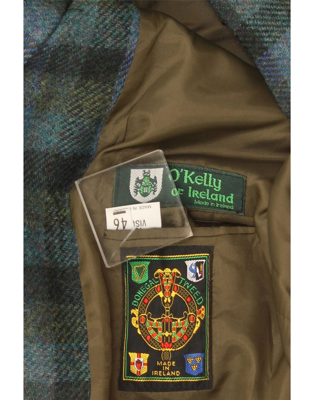 Vintage Damen 2-Knopf-Blazerjacke EU 46 XL Blaue Gingham-Viskose