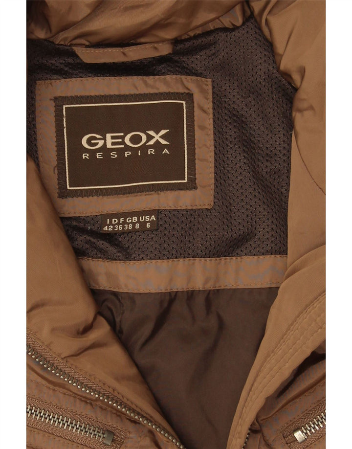 Geox Womens Respira übergroße wattierte Jacke UK 8 Small Beige Polyester