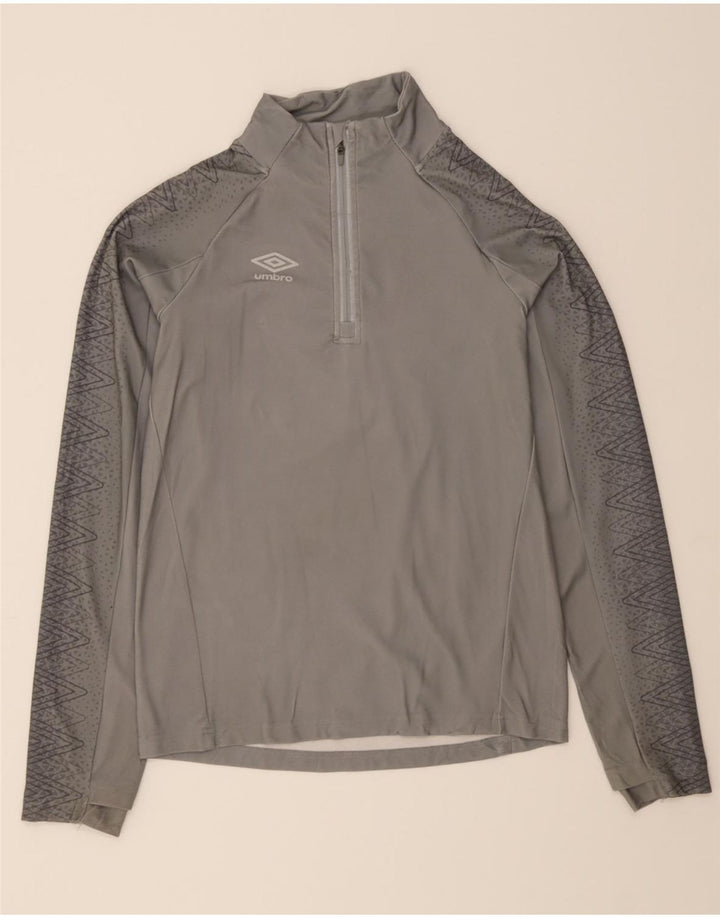 UMBRO Mens Zip Neck Pullover Tracksuit Top Small Grey Polyester Vintage Umbro and Second-Hand Umbro from Messina Hembry 