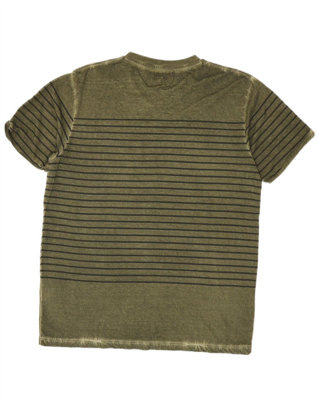 Kappa Herren-T-Shirt-Oberteil, groß, grün gestreift, Baumwolle