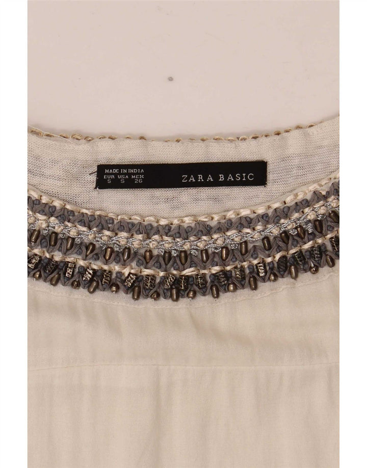 Übergroßes Blusenoberteil für Damen von Zara, Gr. 10, Größe S, Weiß