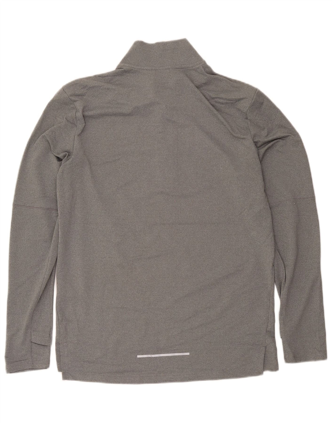 Nike Herren Dri Fit Zip Neck Top Langarm Mittelgraues Polyester