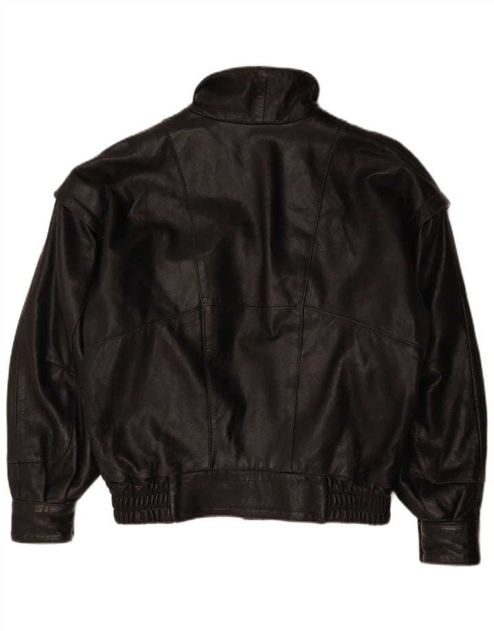Vintage Herren Bomber Lederjacke UK 46 3XL Schwarzes Leder