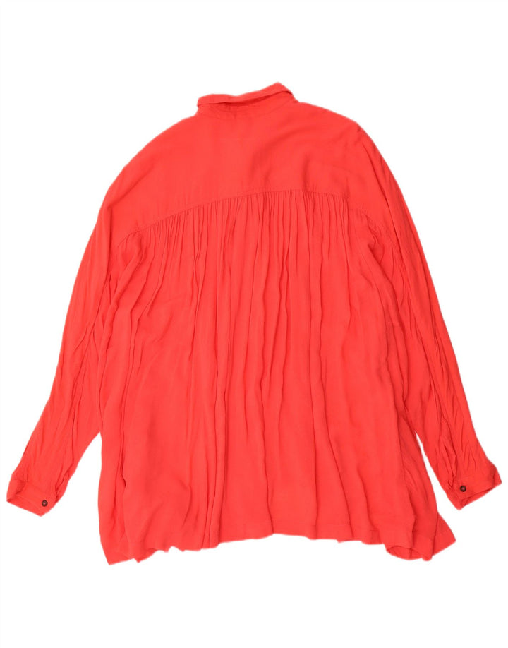 Vintage Damen Übergroßes Pullover-Hemdkleid UK 10 Small Red Spandex