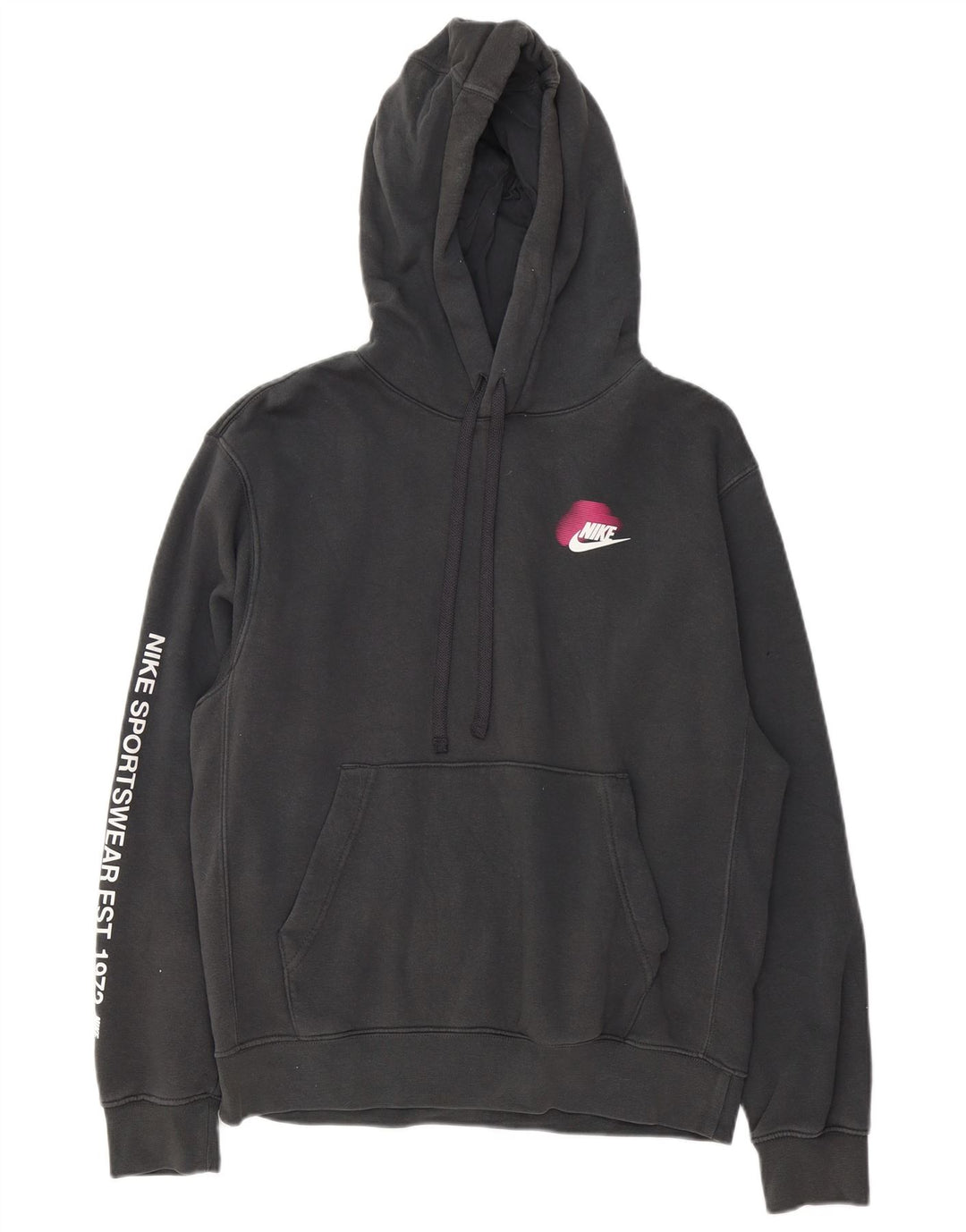 Nike Herren-Kapuzenpullover mit Grafik, Größe S, graue Baumwolle