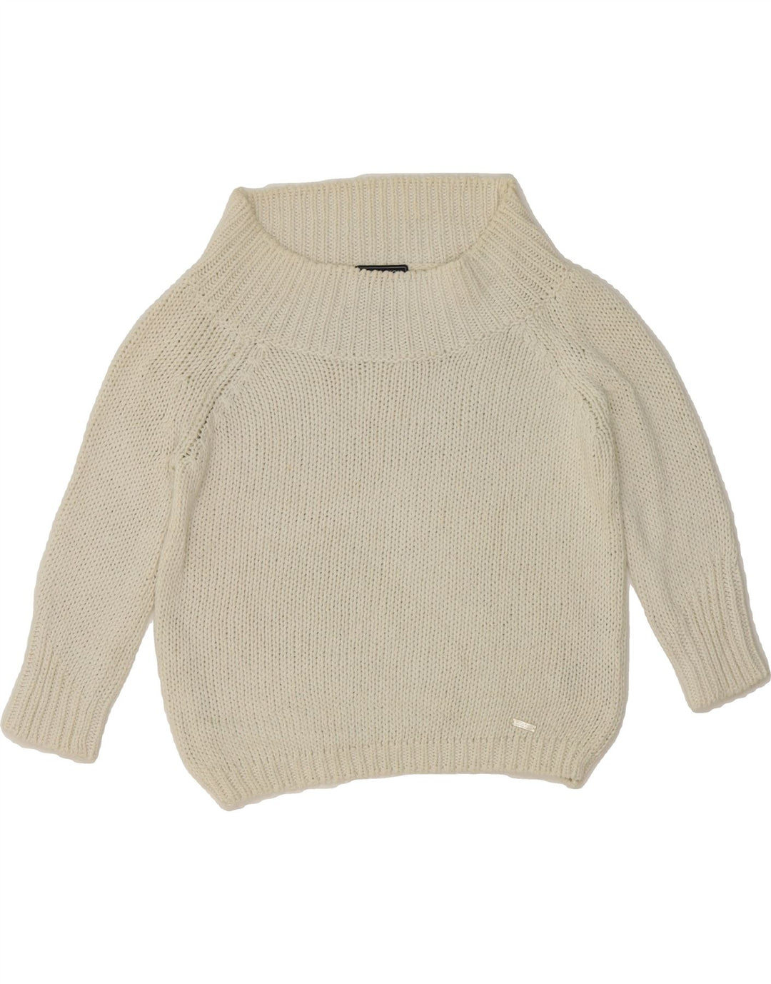 WOOLRICH Womens Overshirt Turtle Neck Jumper Sweater UK 10 Small Off White Vintage Woolrich and Second-Hand Woolrich from Messina Hembry 