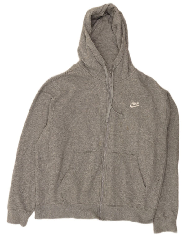 Nike Herren-Kapuzenpullover mit Reißverschluss, mittelgrau gefleckte Baumwolle