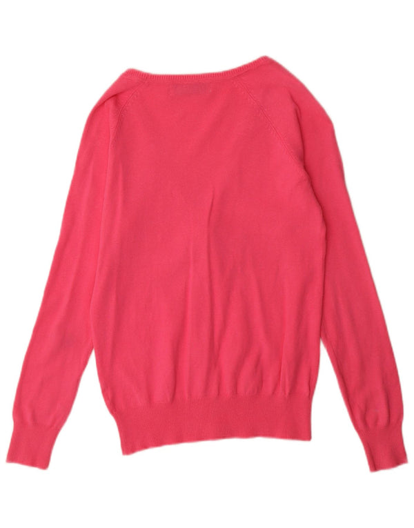 Zara Damen-Cardigan-Pullover UK 12 Mittelrosa Baumwolle