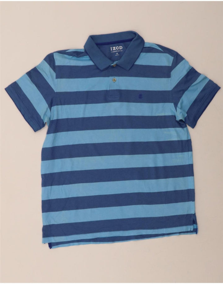IZOD Mens Polo Shirt XL Blue Striped Vintage Izod and Second-Hand Izod from Messina Hembry 
