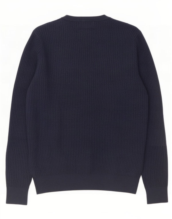 Reiss Herren-Cardigan aus mittelblauer Baumwolle