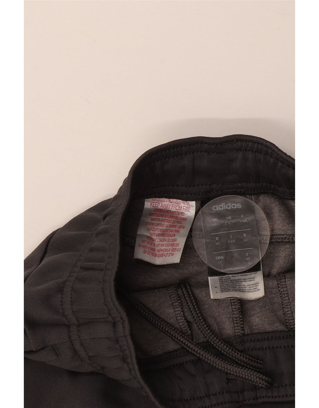 ADIDAS Jungen-Trainingshose, Jogginghose, 9–10 Jahre, graue Baumwolle