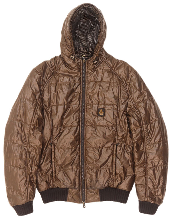 Refrigiwear Mens Sixty Hooded Wattierte Jacke UK 38 Mittelbraunes Polyester