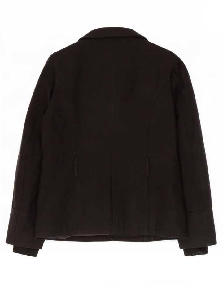 Zara Damen Windjacke UK 16 Große schwarze Wolle