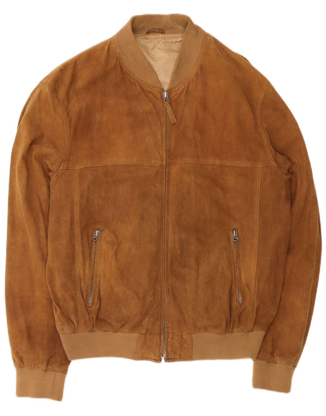 Vintage Herren Wildleder Bomberjacke UK 42 XL Braunes Leder