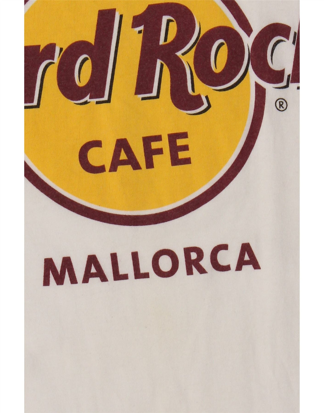 Hard Rock Cafe Herren Mallorca Graphic T-Shirt Top UK 14 Mittelweiße Baumwolle