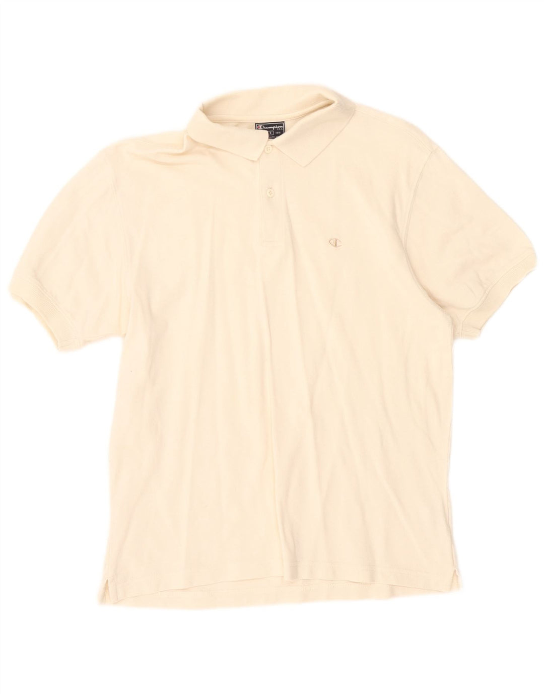 Champion Herren-Poloshirt, Größe S, cremefarbene Baumwolle