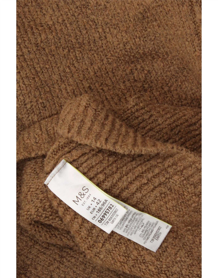 Marks & Spencer Rollkragenpullover für Damen, Gr. 40, Größe L, Braun, Acryl