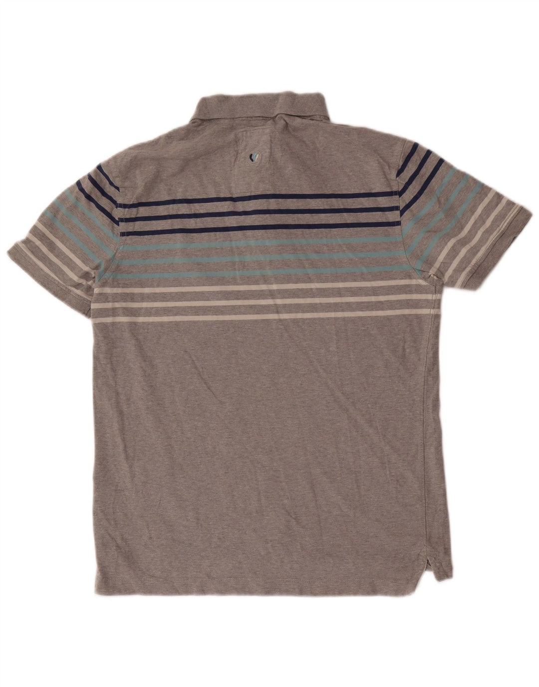 Fat Face Herren-Poloshirt aus mittelgrauer, gestreifter Baumwolle
