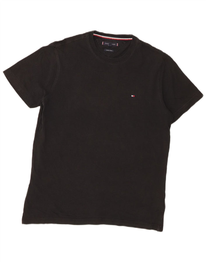 Tommy Hilfiger Herren T-Shirt Top Medium Schwarz Baumwolle