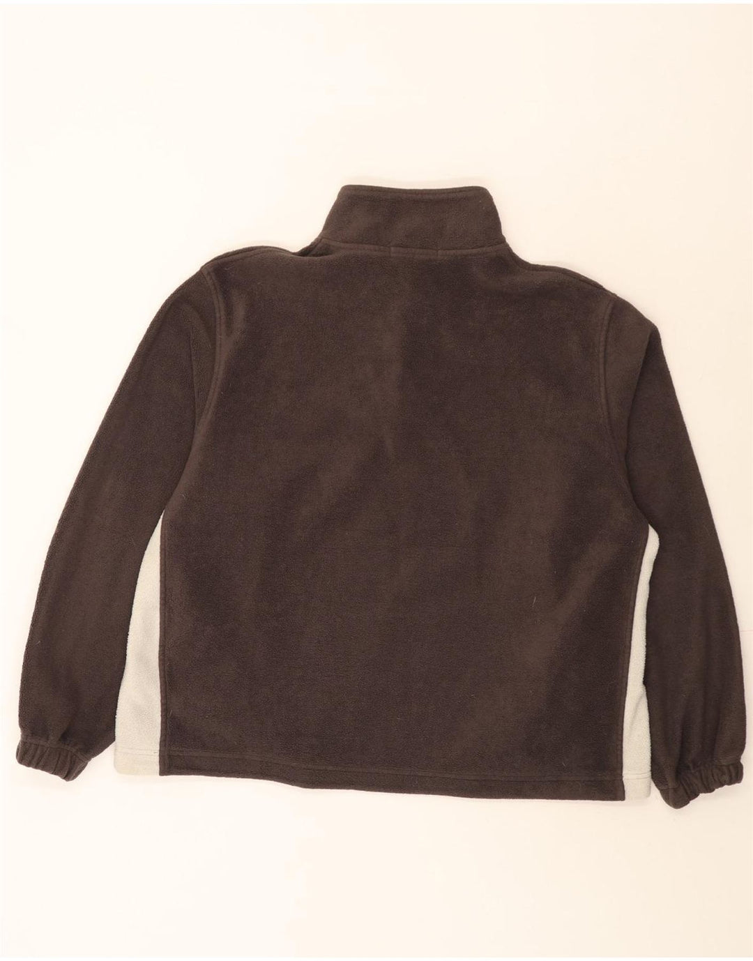 Fila Herren-Fleecepullover mit Reißverschluss am Hals, großes braunes Farbblock-Polyester