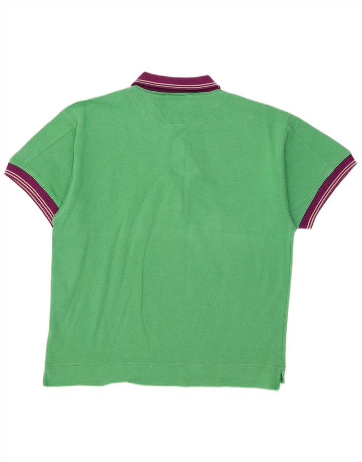 Think Pink Herren-Poloshirt, groß, grün, Farbblock