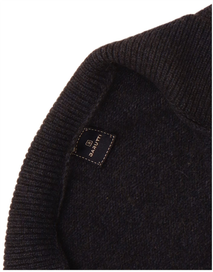 Herren-Strickjacke im Militärstil, Größe S, Marineblau
