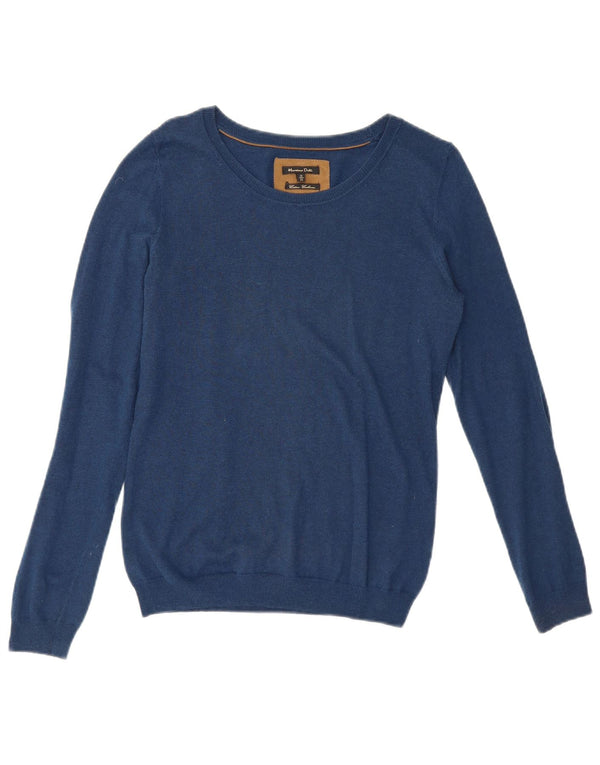 Massimo Dutti Damen-Pullover mit U-Boot-Ausschnitt, UK 12, Mittelblau