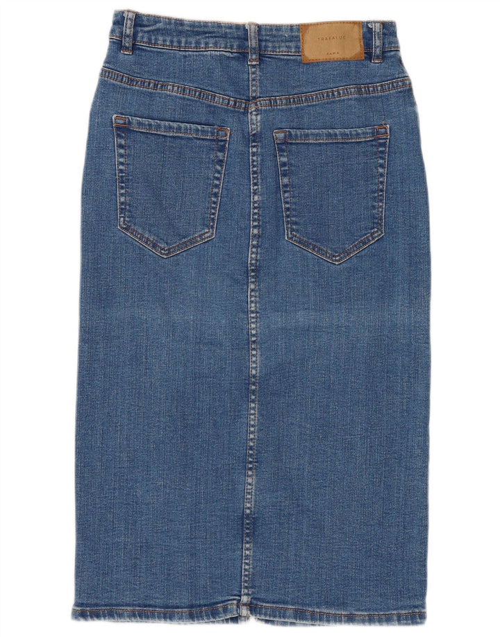 ZARA Damen Jeansrock Small W26 Blau