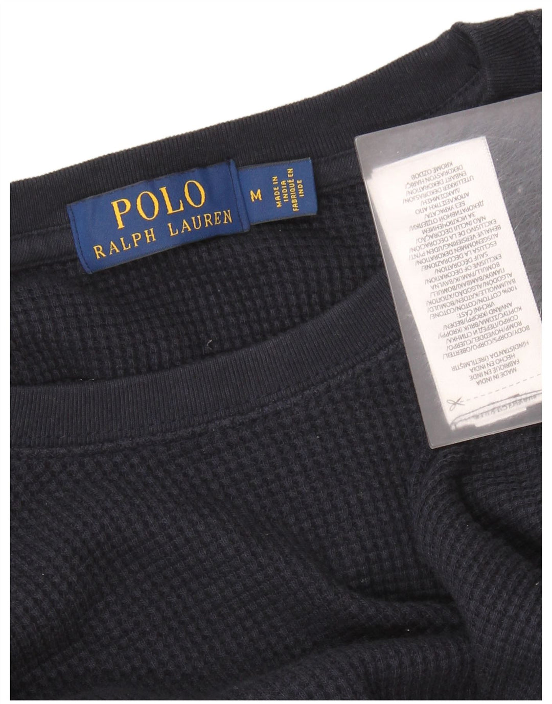POLO RALPH LAUREN Herren-Oberteil, langärmelig, mittelmarineblaue Baumwolle