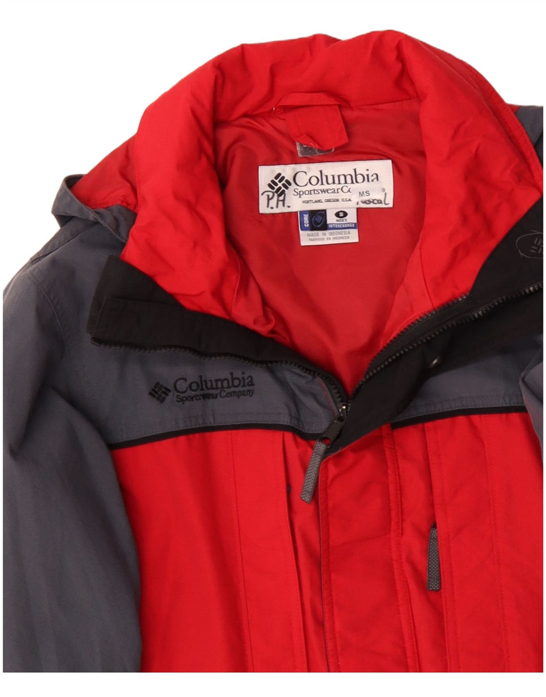 COLUMBIA Herren Interchange Windjacke UK 36 Small Rot Farbblock