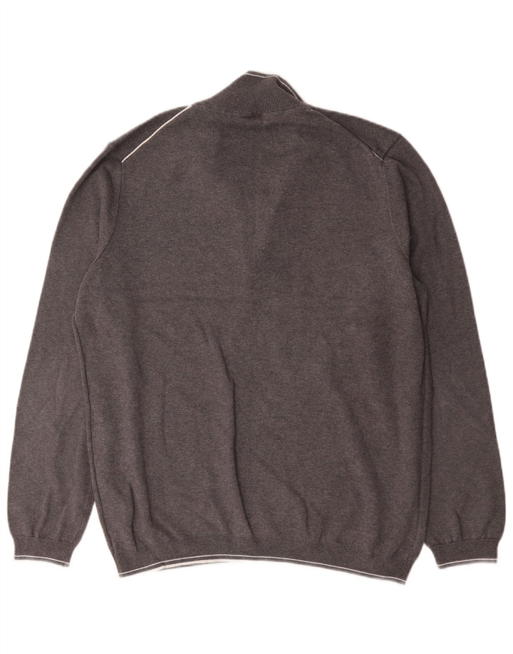Hugo Boss Herren-Sweatshirt mit Reißverschluss, XL, graue Baumwolle