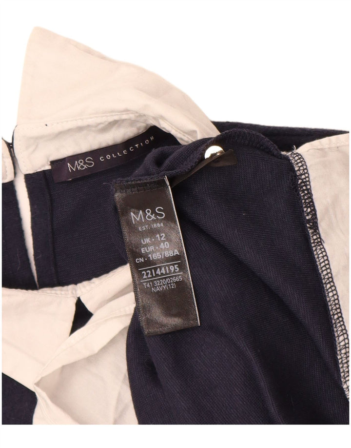 Marks & Spencer Damen-Pullover mit Polokragen, Gr. 12, mittleres Marineblau