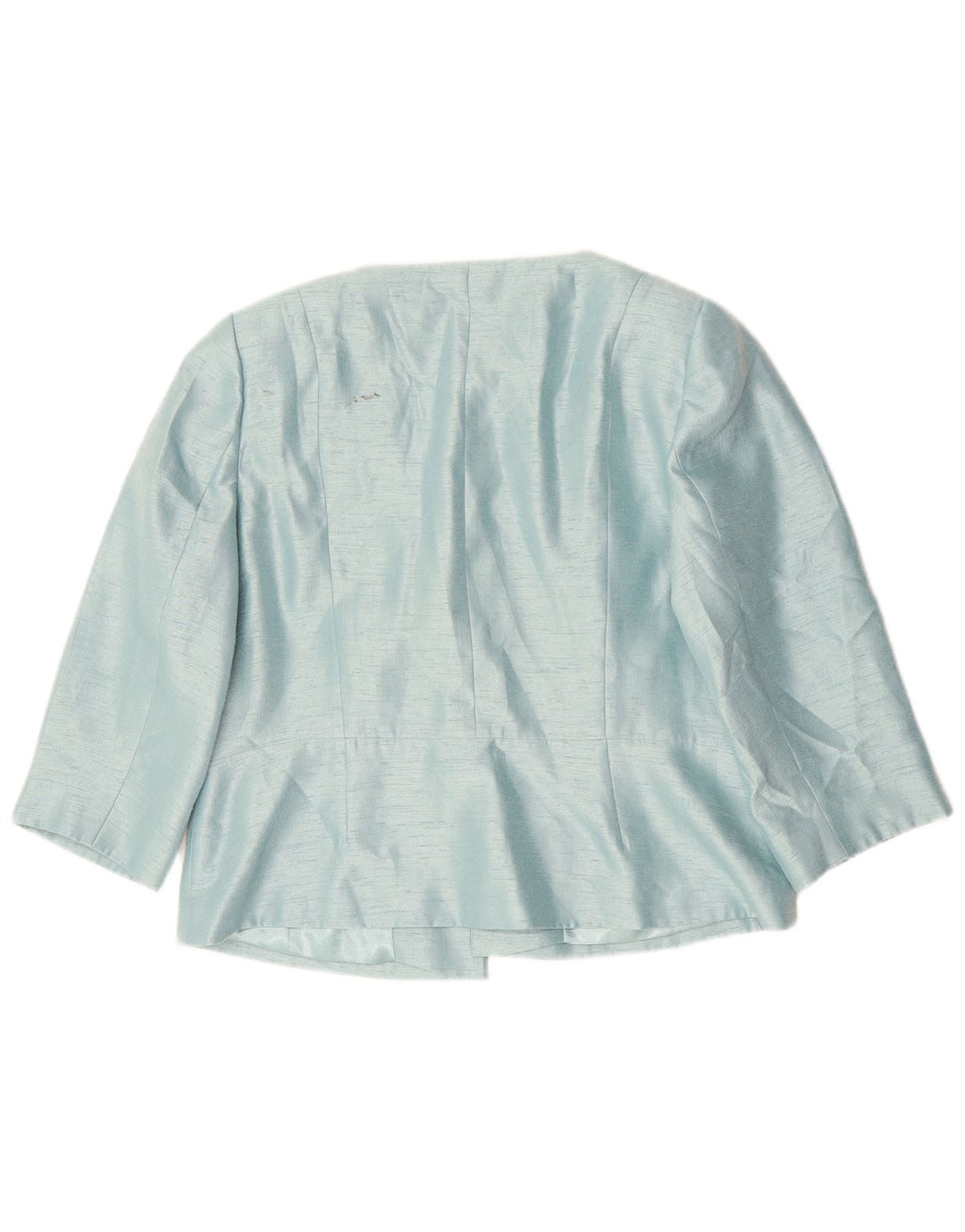 Jacques Vert Damen 3/4-Ärmel Crop Blazer Jacke UK 16 Große blaue Viskose