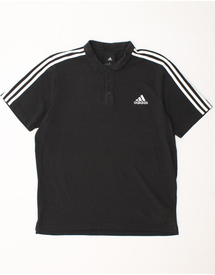 ADIDAS Herren Poloshirt Große schwarze Baumwolle
