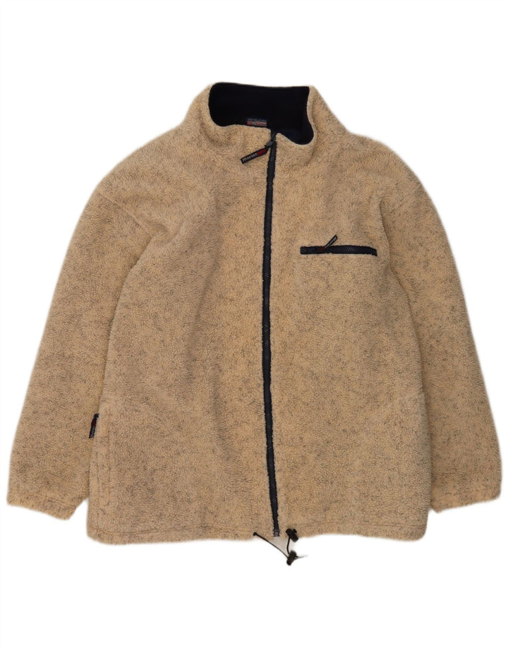 Vintage Herren Fleecejacke UK 42 XL Beige geflecktes Polyester