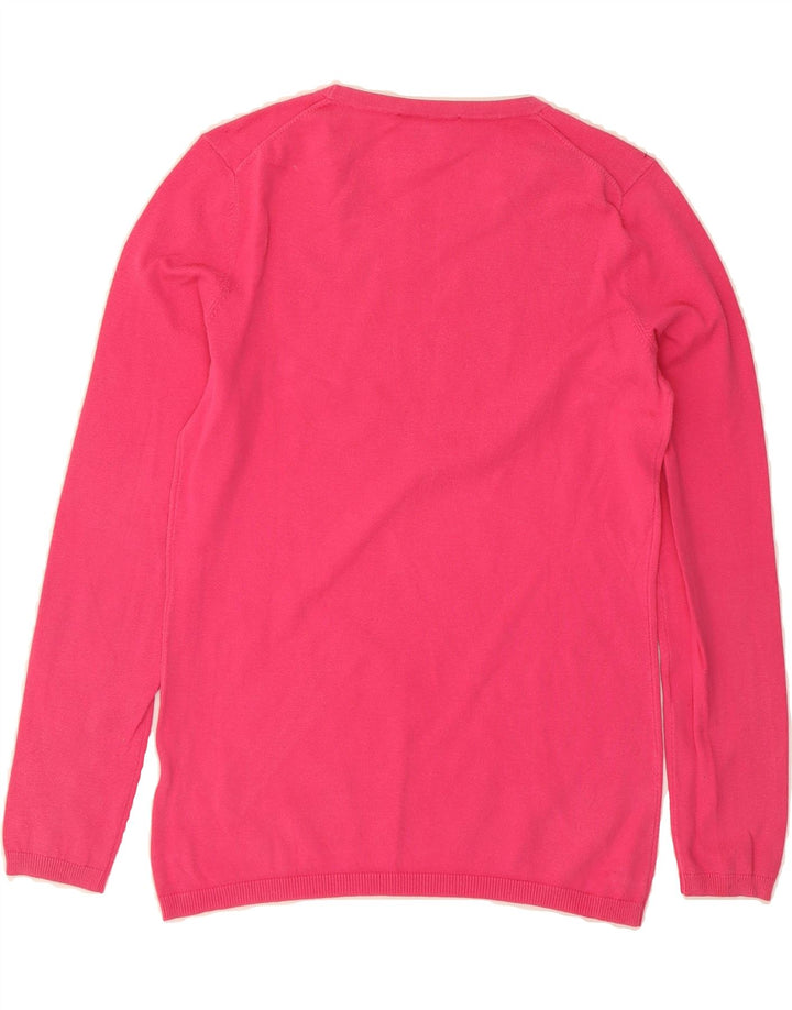 TOMMY HILFIGER Womens Crew Neck Jumper Sweater UK 12 Medium Pink Vintage Tommy Hilfiger and Second-Hand Tommy Hilfiger from Messina Hembry 