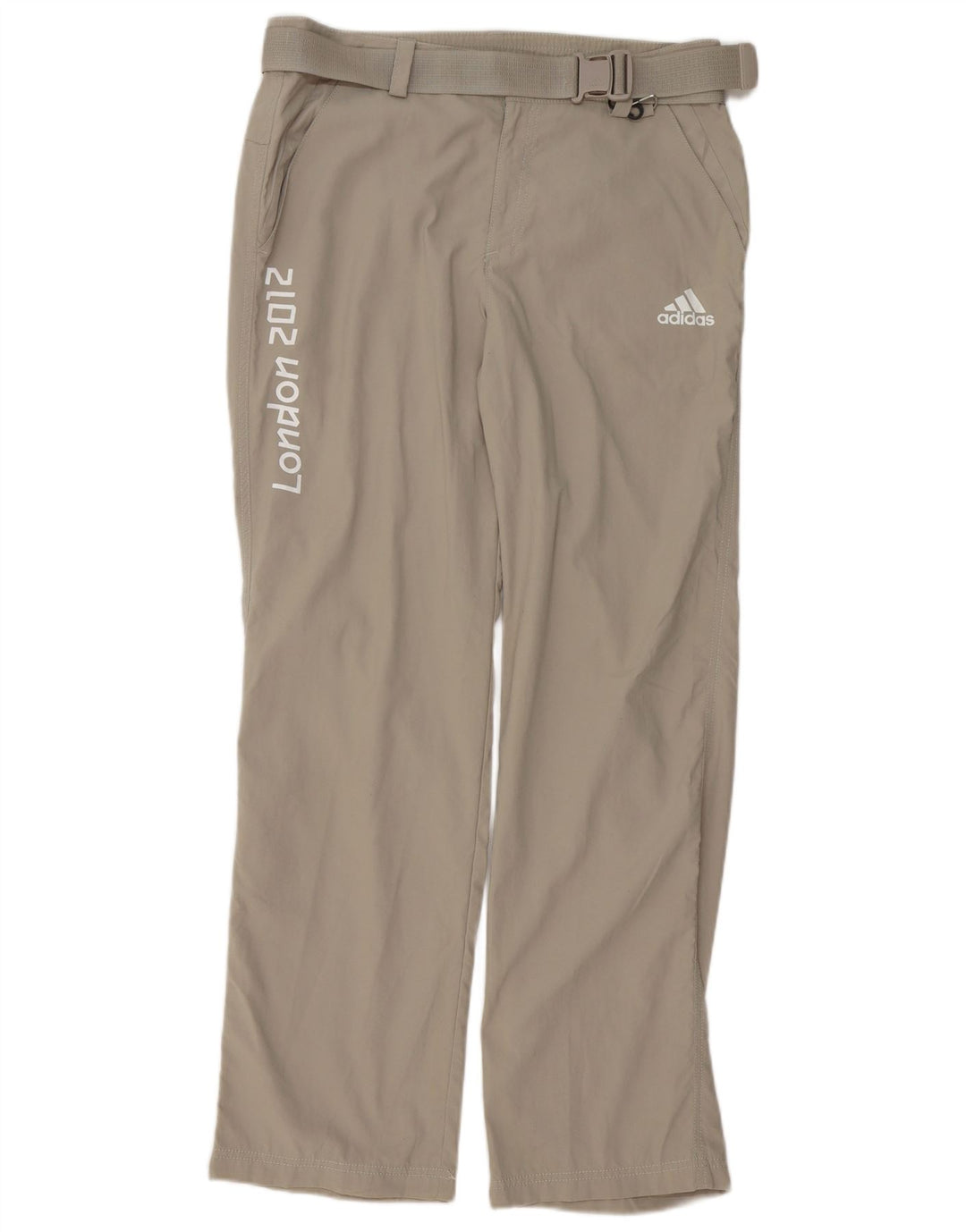 Adidas Herren Graphic Straight Chino Hose Medium W32 L32 Grau Polyester