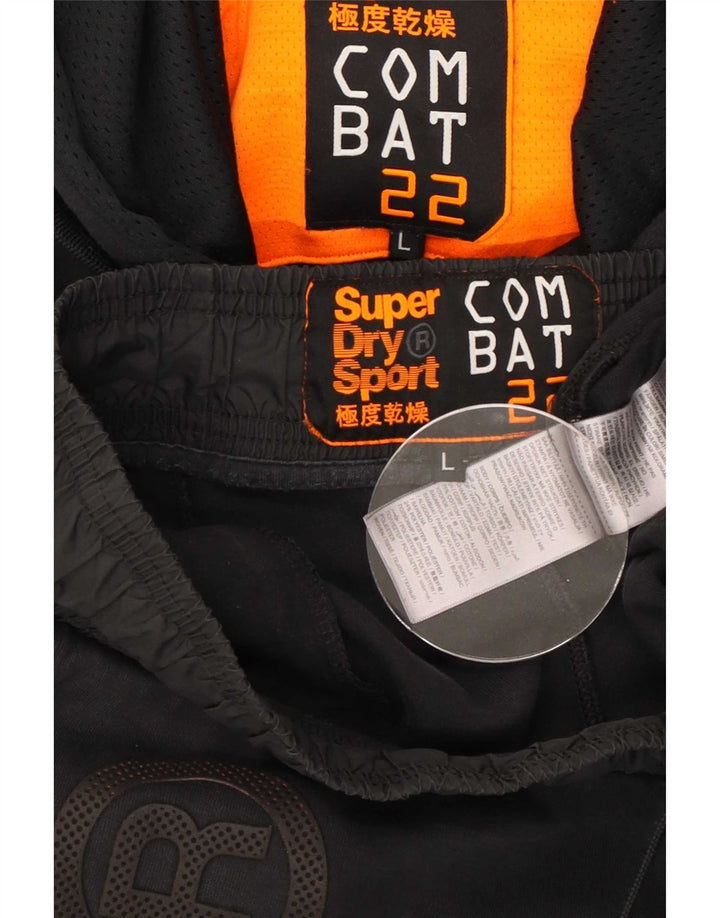 Superdry Herren-Trainingsanzug mit Grafik, groß, aus schwarzer Baumwolle