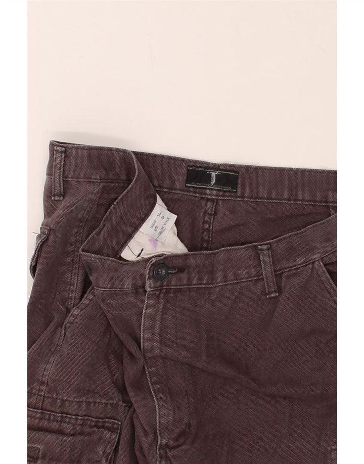 VINTAGE Gerade Herren-Cargohose W36 L32 Graue Baumwolle