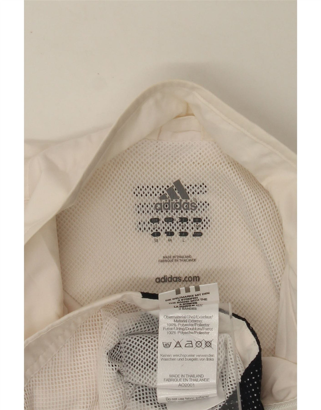 ADIDAS Damen-Trainingsanzug-Top-Jacke, UK 12, Mittelweiß, Farbblock