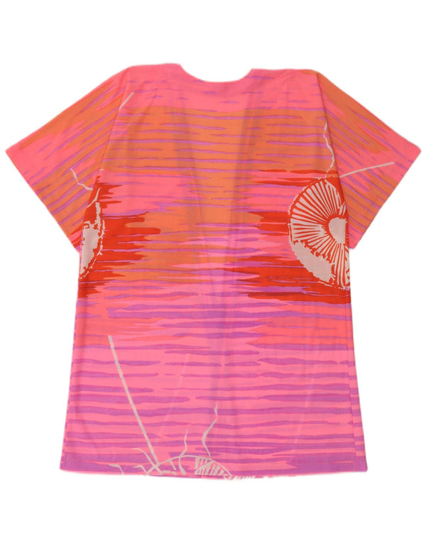 Vintage Damen Beachwear Cardigan Top UK 10 Klein Rosa gestreift