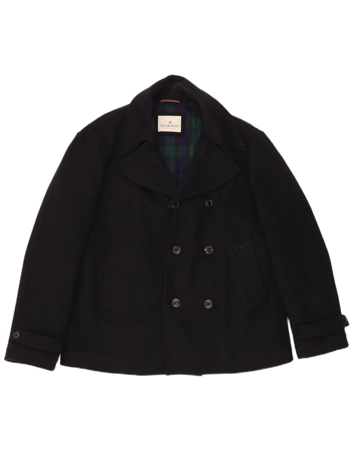 Brooksfield Herren Pea Coat IT 54 2XL Marineblaue Wolle