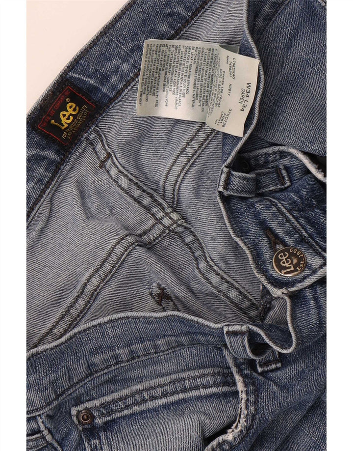 Lee Herren Daren Straight Jeans W34 L34 Blaue Baumwolle