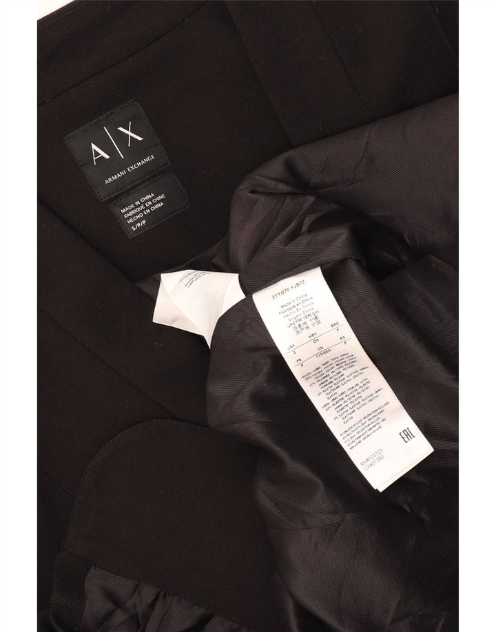 Armani Damen 1-Knopf-Blazerjacke UK 10 Small Black Viscose